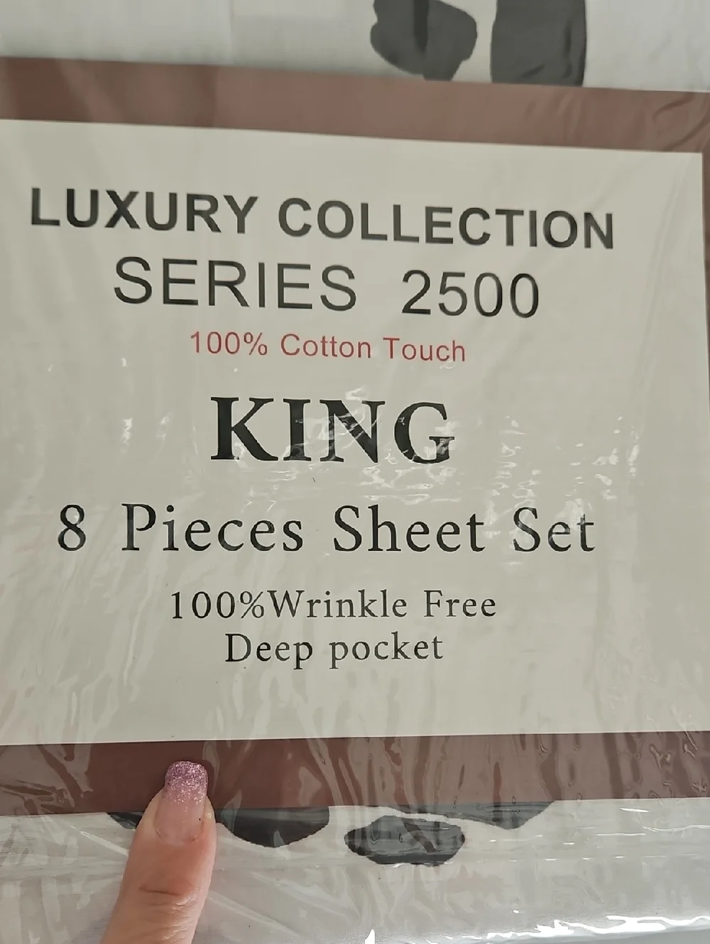 New King Sheet Set 8 Piece Cow Print Luxury  Collection Series 2500